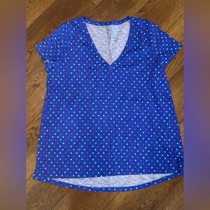 Lilly Pulitzer Blue and Red V-Neck Tee